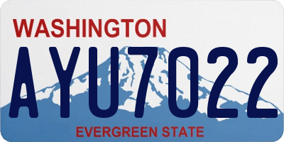 WA license plate AYU7022