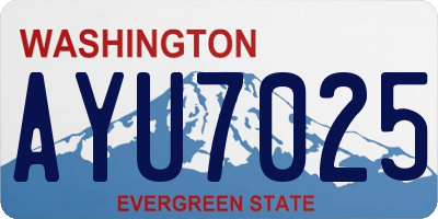 WA license plate AYU7025