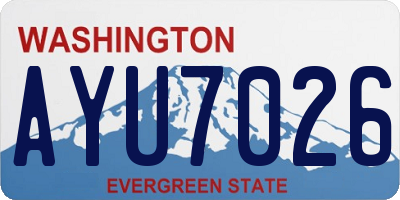 WA license plate AYU7026