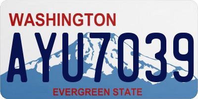WA license plate AYU7039