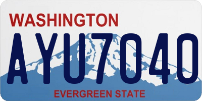 WA license plate AYU7040