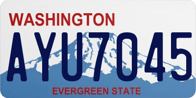 WA license plate AYU7045