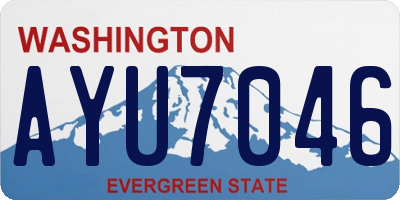 WA license plate AYU7046