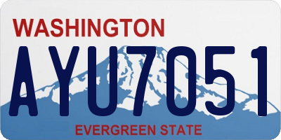 WA license plate AYU7051