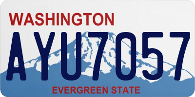 WA license plate AYU7057