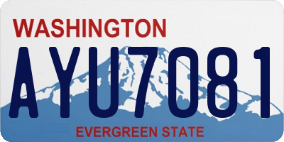 WA license plate AYU7081