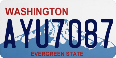 WA license plate AYU7087