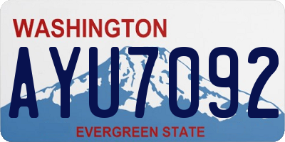 WA license plate AYU7092