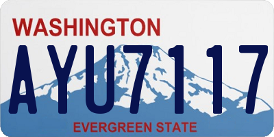 WA license plate AYU7117