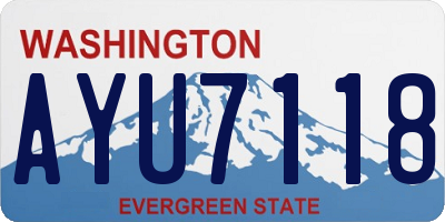 WA license plate AYU7118