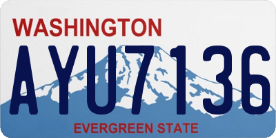 WA license plate AYU7136
