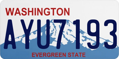 WA license plate AYU7193