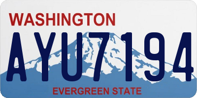 WA license plate AYU7194