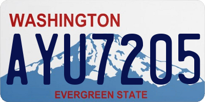 WA license plate AYU7205