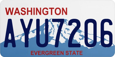 WA license plate AYU7206