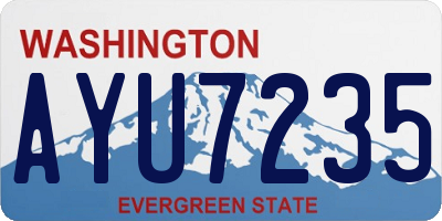 WA license plate AYU7235