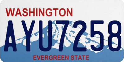 WA license plate AYU7258
