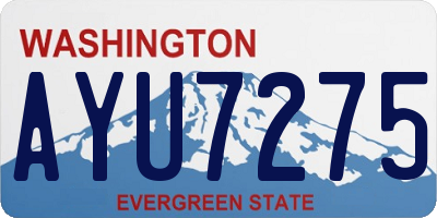 WA license plate AYU7275