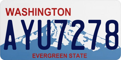 WA license plate AYU7278