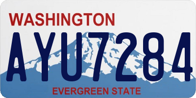 WA license plate AYU7284