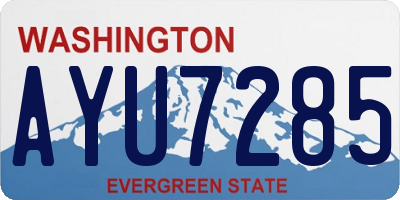 WA license plate AYU7285