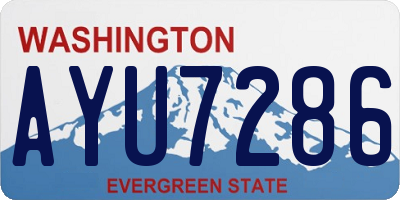 WA license plate AYU7286