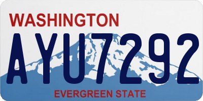 WA license plate AYU7292