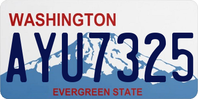 WA license plate AYU7325