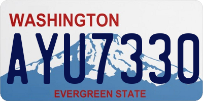 WA license plate AYU7330