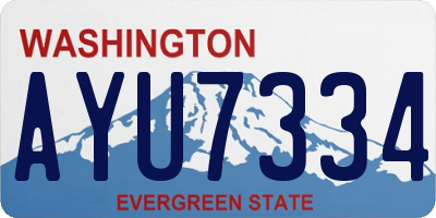 WA license plate AYU7334