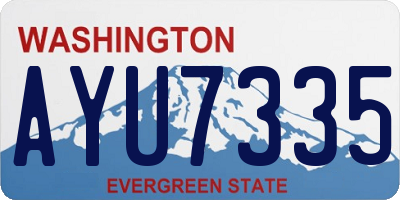 WA license plate AYU7335