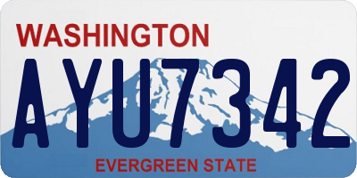 WA license plate AYU7342