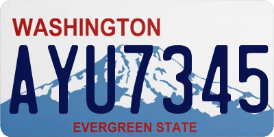 WA license plate AYU7345