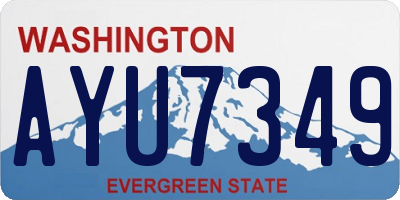 WA license plate AYU7349