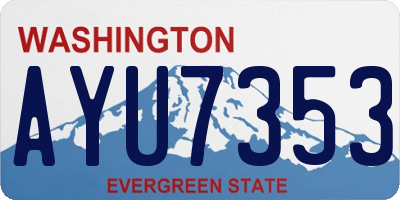 WA license plate AYU7353