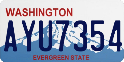 WA license plate AYU7354