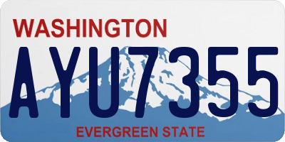 WA license plate AYU7355