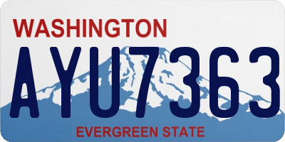 WA license plate AYU7363