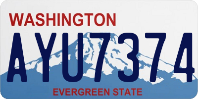 WA license plate AYU7374