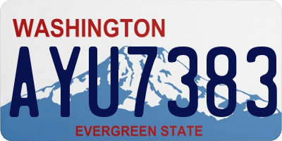 WA license plate AYU7383
