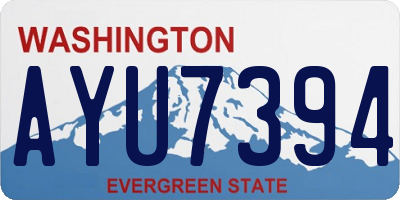 WA license plate AYU7394