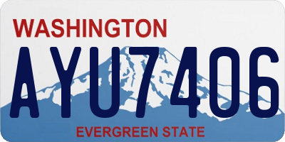 WA license plate AYU7406