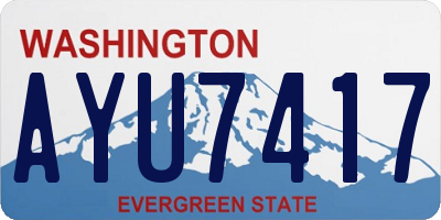 WA license plate AYU7417