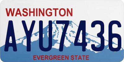 WA license plate AYU7436