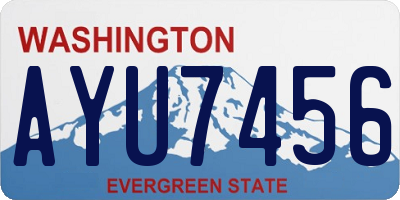 WA license plate AYU7456