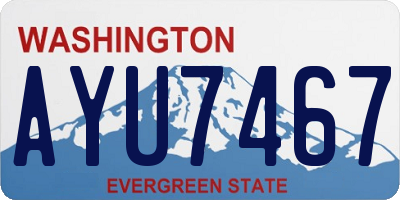 WA license plate AYU7467