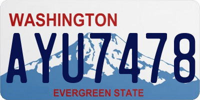 WA license plate AYU7478