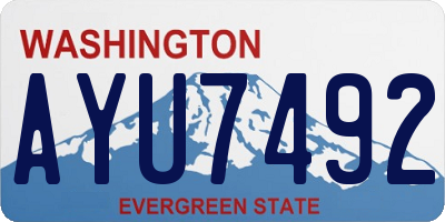 WA license plate AYU7492