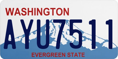 WA license plate AYU7511