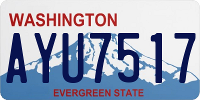 WA license plate AYU7517